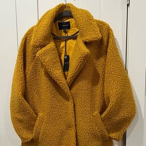 Lucky Brand XL NWT Mango Yellow Faux Shearling Mid Jacket